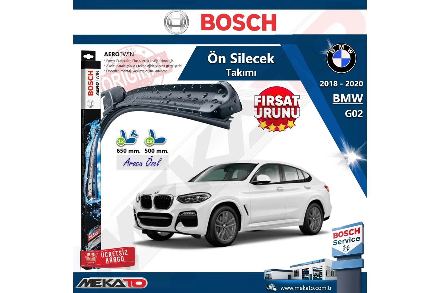 Bmw X4 G02 Ön Silecek Takımı Bosch Aero Twin 2018-2020