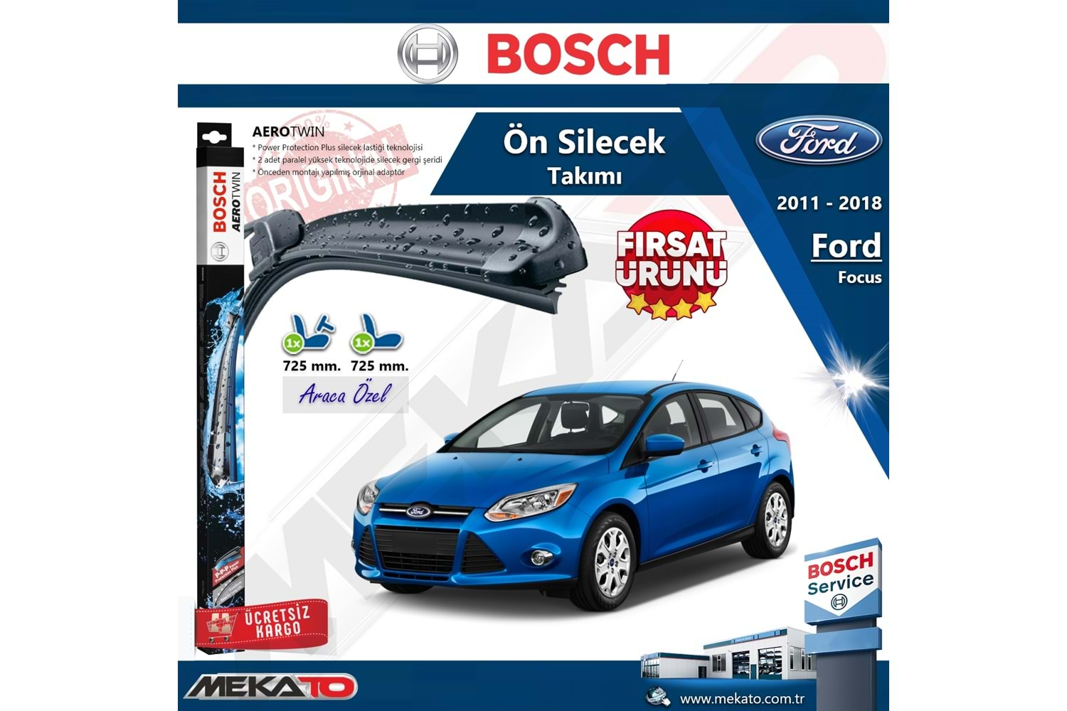 Ford Focus 3 Hb Ön Silecek Takımı Bosch Aero Twin 2011-2018