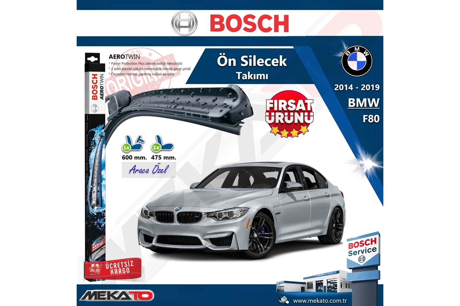 Bmw F80 Ön Silecek Takımı Bosch Aero Twin 2014-2019