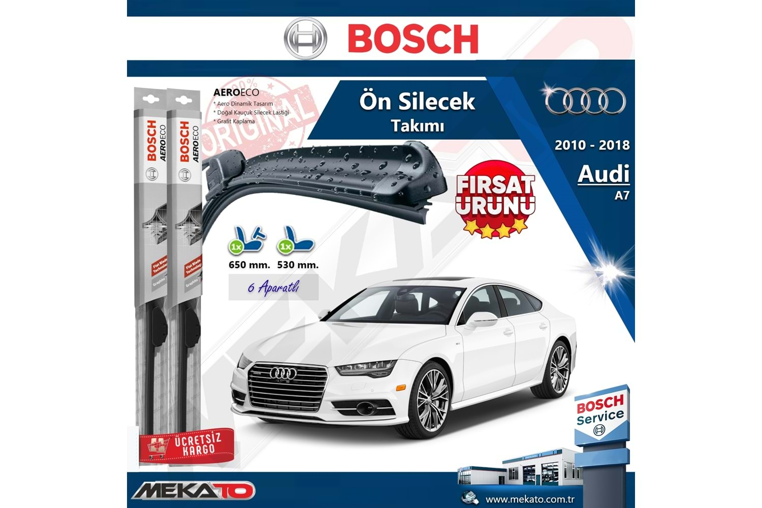 Audi A7 Ön Silecek Takımı Bosch Aero Eco 2010-2018