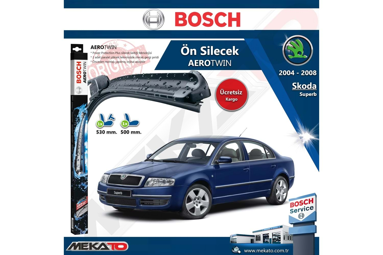 Skoda Superb Ön Silecek Takımı Bosch Aero Twin 2004-2008