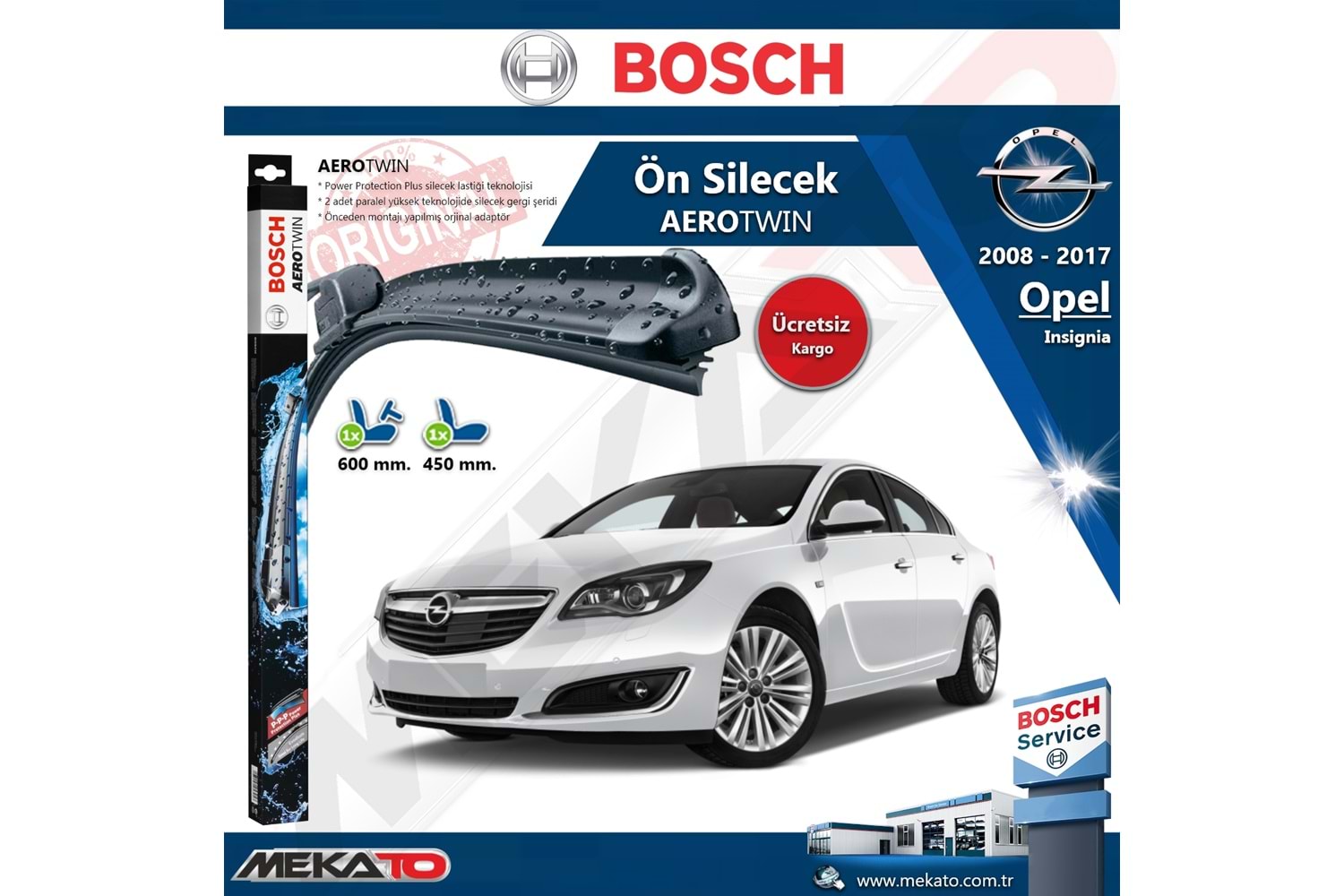 Opel Insignia Ön Silecek Takımı Bosch Aero Twin 2008-2017