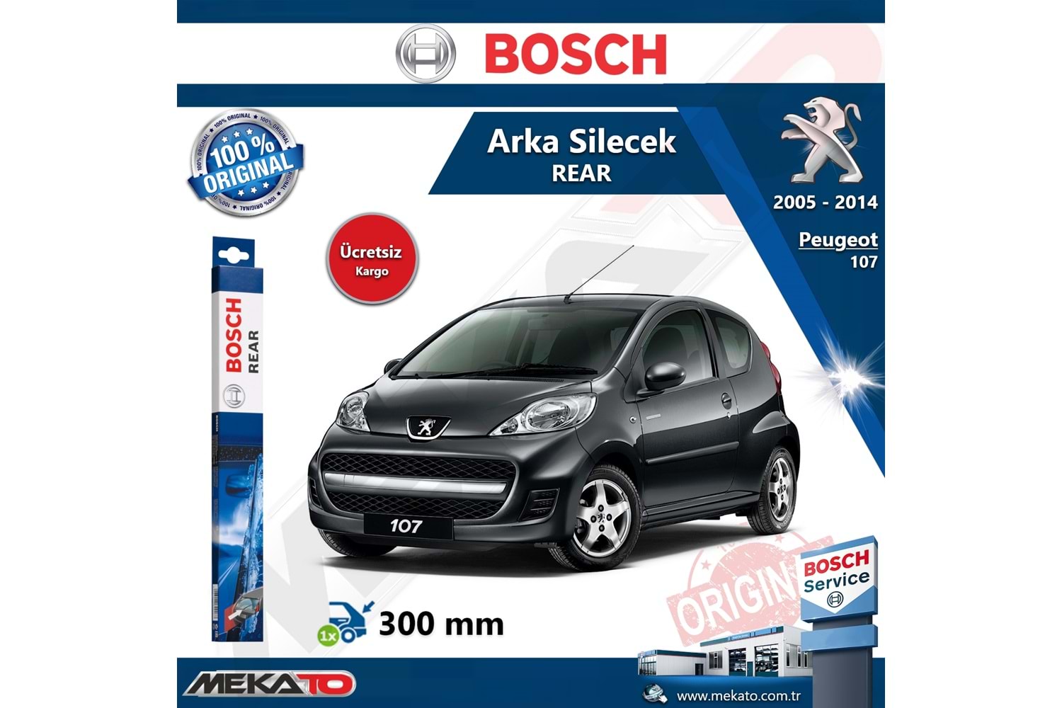 Peugeot 107 Arka Silecek Bosch Rear 2005-2014