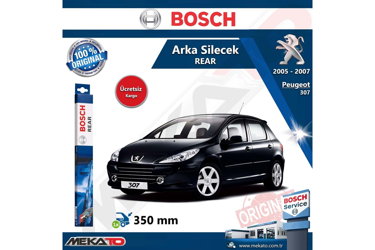 Peugeot 307 Arka Silecek Bosch Rear 2005-2007