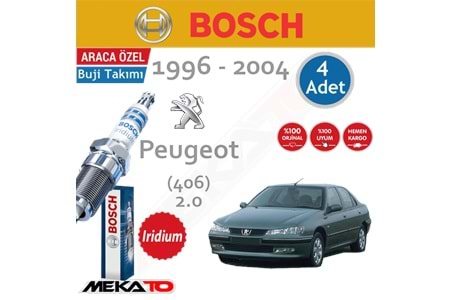 Bosch Peugeot 406 Lpg (2.0) İridyum (1996-2004) Buji Takımı 4 Ad.