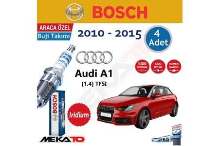 Bosch Audi A1 1.4 TFSI İridyum 2010-2015 Buji Takımı 4 Ad.