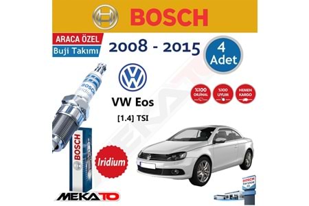 Bosch VW Eos 1.4 TSI İridyum 2008-2015 Buji Takımı 4 Ad.