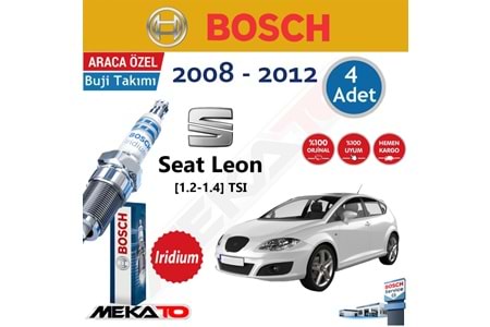 Bosch Seat Leon 1.2-1.4 TSI İridyum 2009-2012 Buji Takımı 4 Ad.