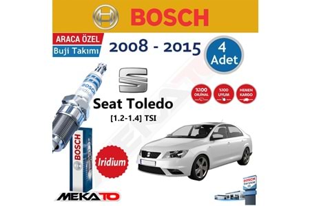 Bosch Seat Toledo 1.2-1.4 TSI İridyum 2008-2015 Buji Takımı 4 Ad.