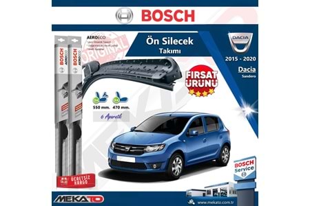 Dacia Sandero Ön Silecek Takımı Bosch Aero Eco 2015-2020