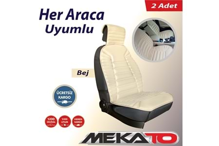 Lüks Oto Koltuk Minderi 2 Adet Bej Mcpod