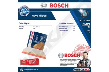 Bmw 1 Seri F20 116 d Bosch Hava Filtresi 2011-2019