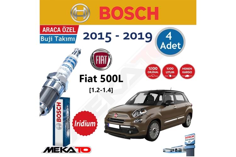 Bosch Fiat 500L (1.2-1.4) Lpg İridyum (2015-2019) Buji Takımı 4 Ad.