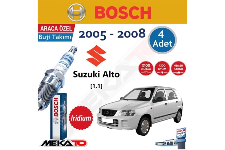 Bosch Suzuki Alto (1.1) Lpg İridyum (2005-2008) Buji Takımı 4 Ad.