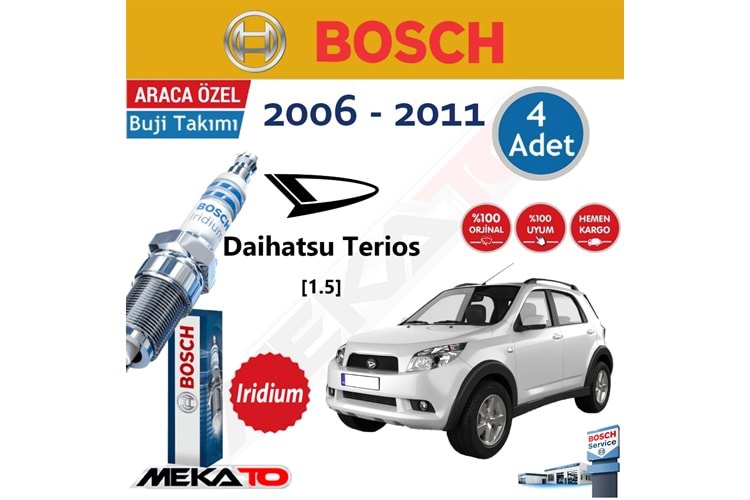 Bosch Daihatsu Terios (1.5) Lpg İridyum (2006-2011) Buji Takımı 4 Ad.