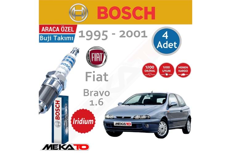 Bosch Fiat Bravo Lpg 1.6 İridyum Buji Takımı 1995-2001 4 Ad.