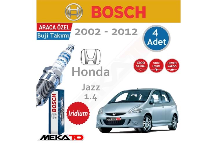 Bosch Honda Jazz Lpg 1.4 İridyum Buji Takımı 2002-2012 4 Ad.