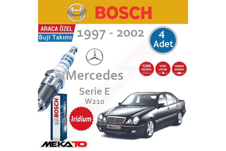 Bosch Mercedes Seri E (W210) İridyum (1997-2002) Buji Takımı 4 Ad.