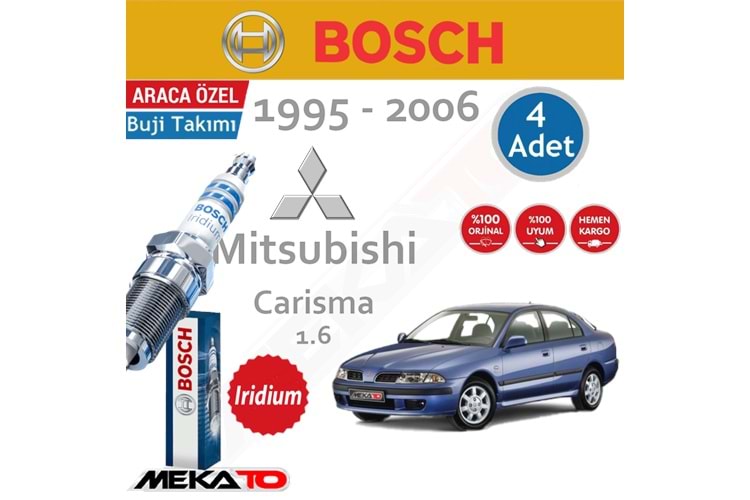 Bosch Mitsubishi Carisma Lpg (1.6) İridyum (1995-2006) Buji Takımı 4 Ad.