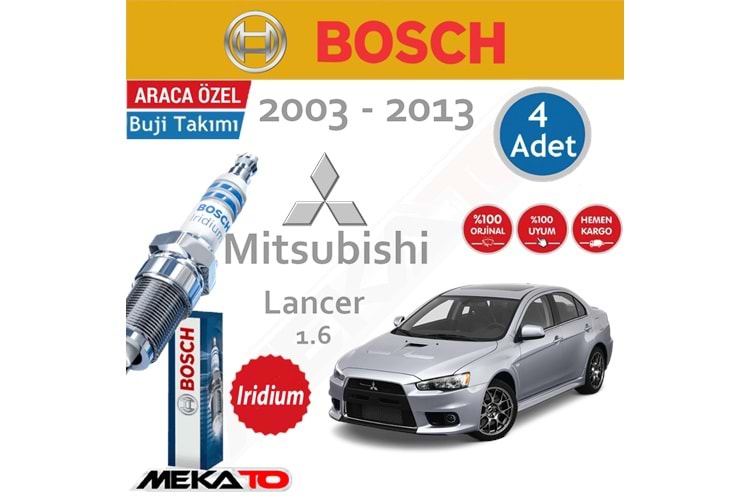 Bosch Mitsubishi Lancer Lpg (1.6) İridyum (2003-2013) Buji Takımı 4 Ad.