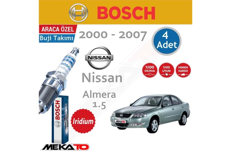 Bosch Nissan Almera Lpg (1.5) İridyum (2000-2007) Buji Takımı 4 Ad.