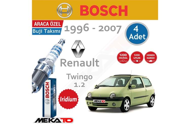Bosch Renault Twingo Lpg (1.2) İridyum (1996-2007) Buji Takımı 4 Ad.