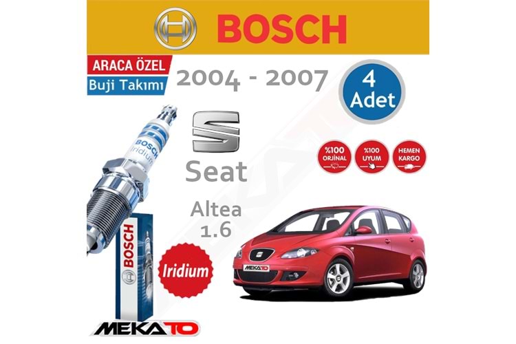 Bosch Seat Altea Lpg (1.6) İridyum (2004-2007 Buji Takımı 4 Ad.
