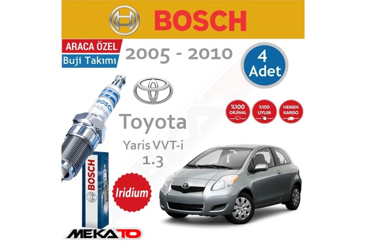 Bosch Toyota Yaris VVT-I Lpg (1.3) İridyum (2005-2010) Buji Takımı 4 Ad.