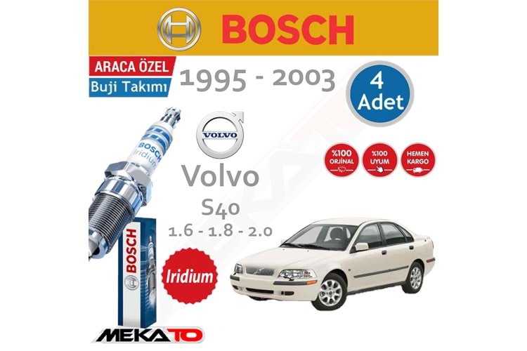 Bosch Volvo S40 Lpg (1.6-1.8-2.0) İridyum (1995-2003) Buji Takımı 4 Ad.