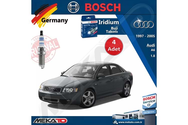 Audi A6 Lpg 1.8 Bosch İridyum Buji Takımı 4 Adet 1997-2005