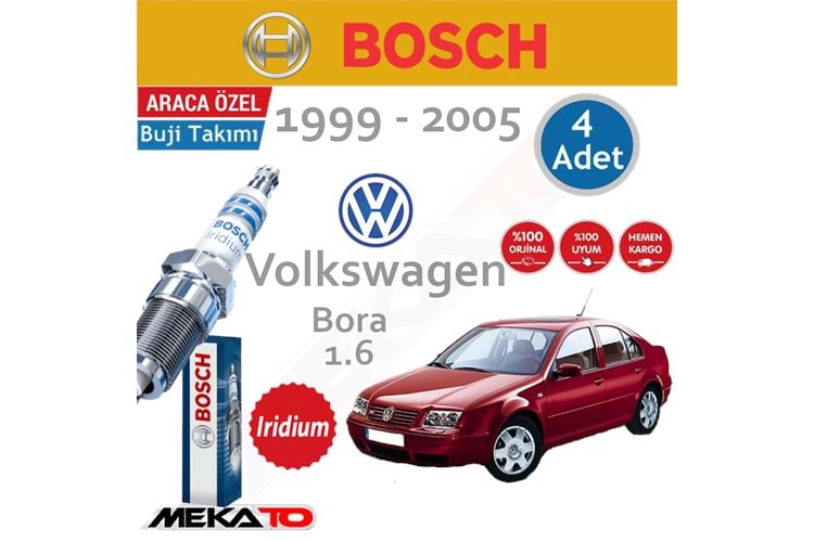 Bosch VW Bora 1.6 Lpg İridyum Buji Takımı 1999-2005 4 Ad.