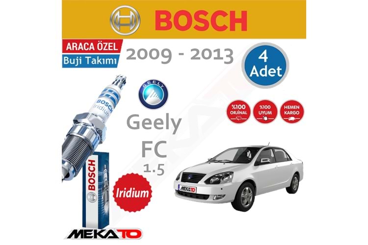 Bosch Geely FC Lpg (1.5) İridyum (2009-2013) Buji Takımı 4 Ad.