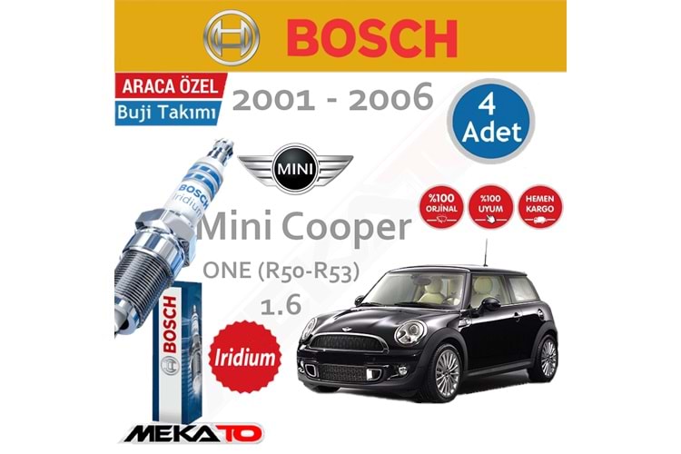 Bosch Mini Cooper One Lpg (1.6) İridyum (2001-2006) Buji Takımı 4 Ad.