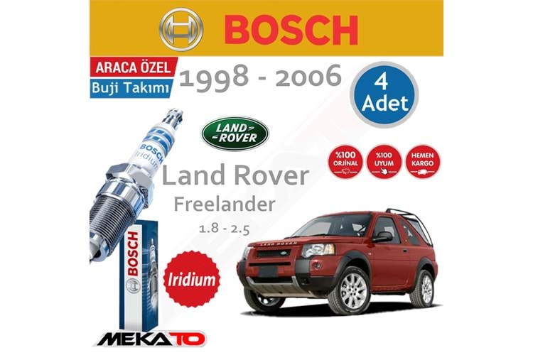 Bosch Land Rover Freelander Lpg (1.8-2.5) İridyum (1998-2006) Buji Takımı 4 Ad.