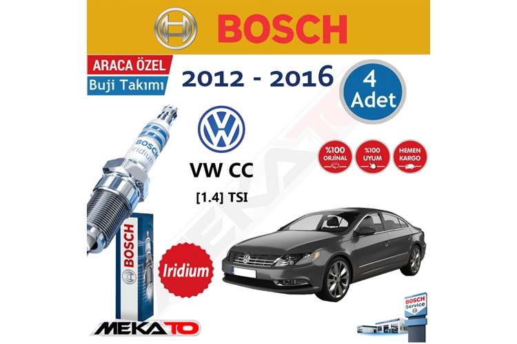Bosch VW CC 1.4 TSI 160 HP CTH İridyum Buji Takımı 2012-2016 4 Ad.