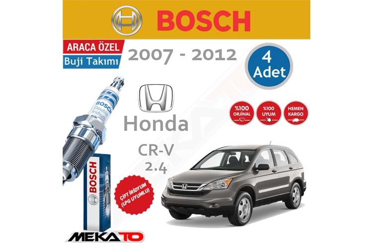 Bosch Honda CR-V 2.4 Çift İridyum Buji Takımı 2007-2012 4 Ad.