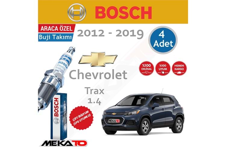 Bosch Chevrolet Trax 1.4 Çift İridyum Buji Takımı 2012-2020 4 Ad.