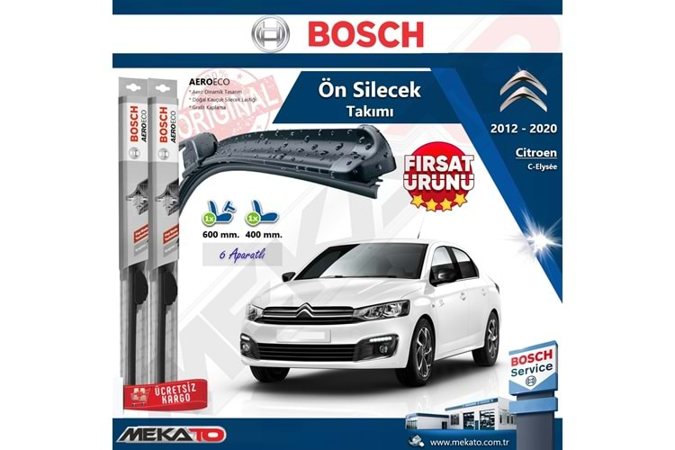 Citroen C Elysee Ön Silecek Takımı Bosch Aero Eco 2012-2020