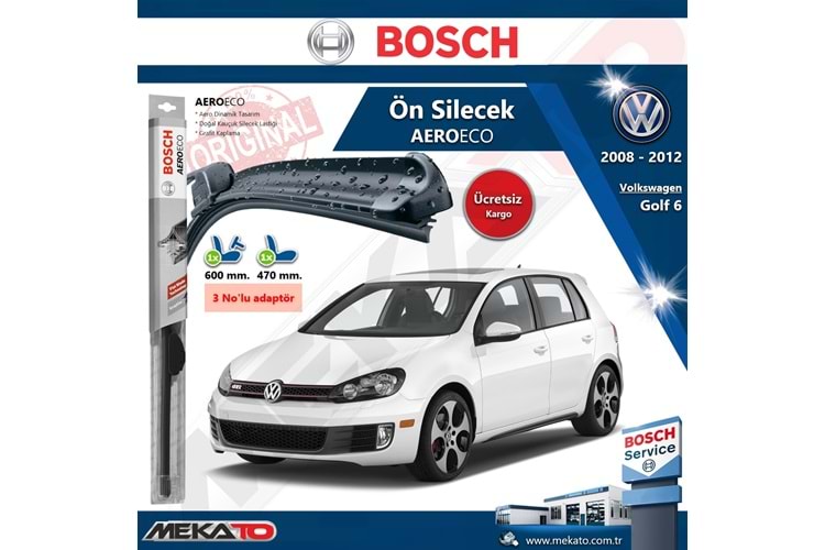 Volkswagen Golf 6 Ön Silecek Takımı Bosch Aero Eco 2008-2012