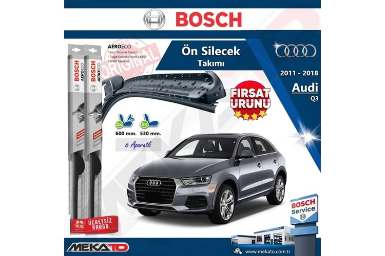 Audi Q3 Ön Silecek Takımı Bosch Aero Eco 2011-2018