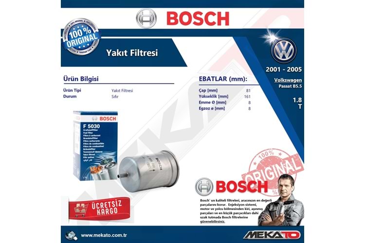 Vw Passat B5.5 1.8 T Bosch Yakıt Filtresi 2001-2005