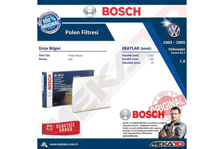 Vw Passat B5.5 1.8 Bosch Polen Filtresi 2003-2005