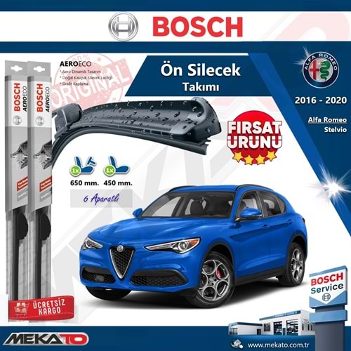 Alfa Romeo Stelvio Ön Silecek Takımı Bosch Aero Eco 2016-2020